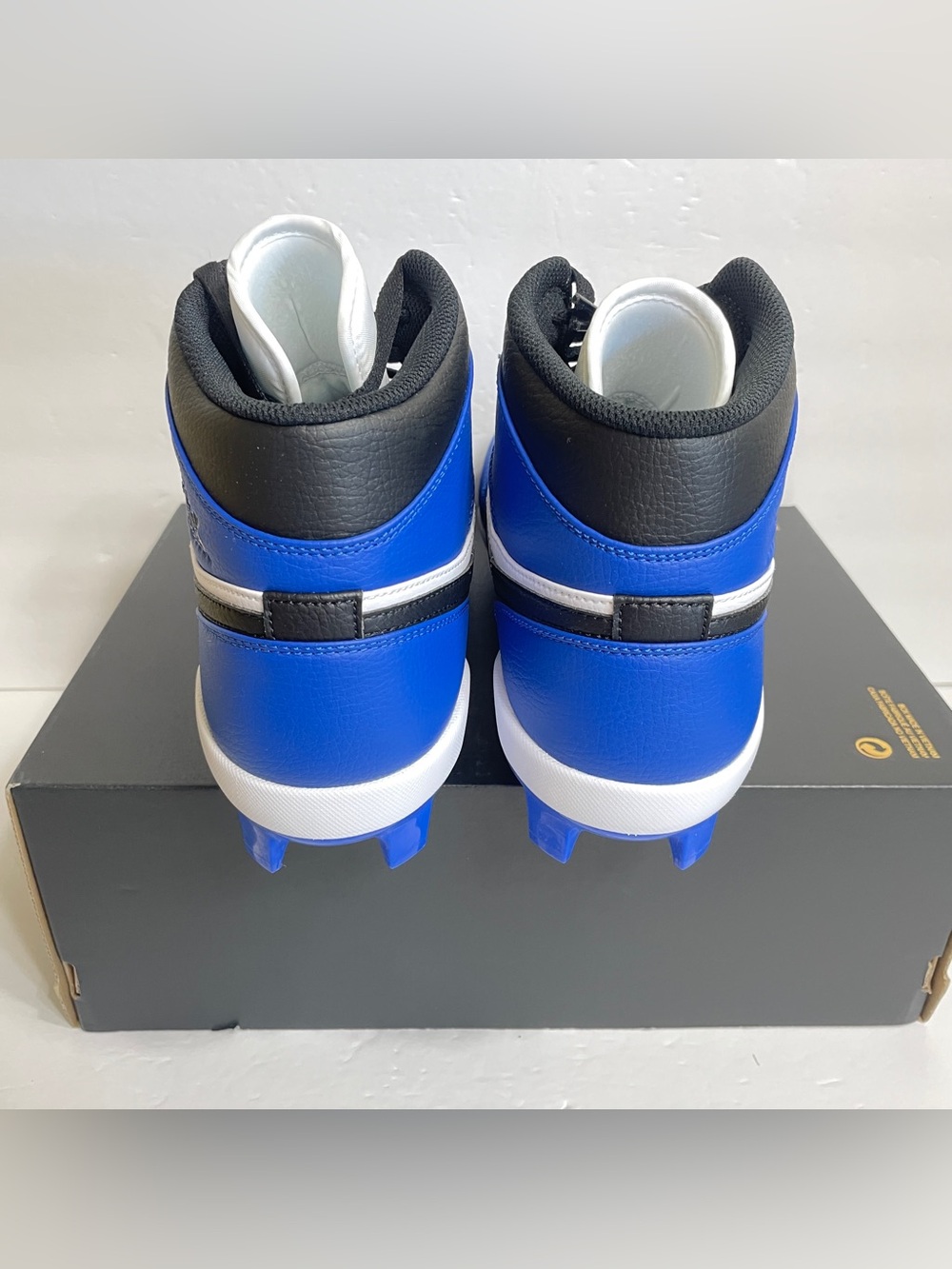 Jordan 1 Retro High MCS Baseball Cleats Sizes 12, 14 & 15 Game Royal AV5354-411 - Picture 5 of 6